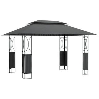 Gazebo Esterno Giardino Acciaio Tessuto Resistente Acqua Waterproof Antracite Grandi Dimensioni Arredamento - INTERIOR DREAM DESIGN