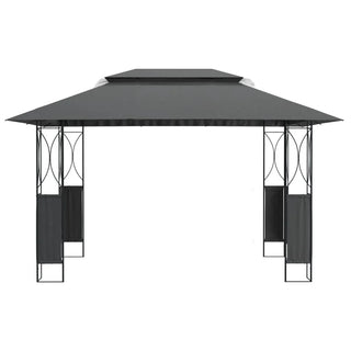 Gazebo Esterno Giardino Acciaio Tessuto Resistente Acqua Waterproof Antracite Grandi Dimensioni Arredamento - INTERIOR DREAM DESIGN