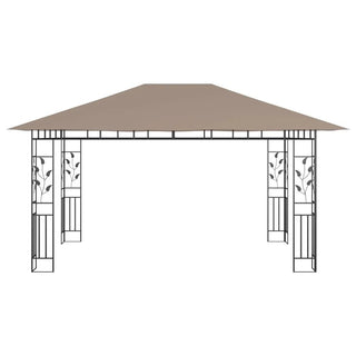 Gazebo LED Giardino Esterno Zanzariera Acciaio Energia Solare Spazioso Accessori Decorazione Casa Arredamento - INTERIOR DREAM DESIGN