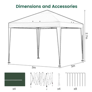 Gazebo Montaggio Rapido Impermeabile Stabile Ventilazione Protezione Versatile Asciutto Rinfrescante Arredamento Esterno Casa - INTERIOR DREAM DESIGN