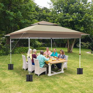 Gazebo Outdoor Pop up Canopy Tent 3.6x3.6m with Curtains and Shelter for Patio, Party & Backyard 12'x12' Folding Instant Shelter - INTERIOR DREAM DESIGN