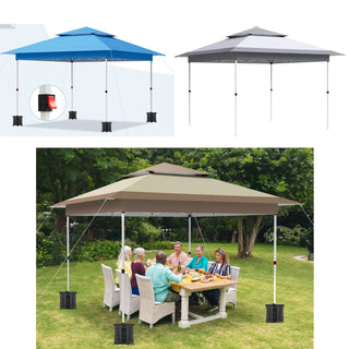 Gazebo Outdoor Pop up Canopy Tent 3.6x3.6m with Curtains and Shelter for Patio, Party & Backyard 12'x12' Folding Instant Shelter - INTERIOR DREAM DESIGN