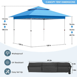 Gazebo Outdoor Pop up Canopy Tent 3.6x3.6m with Curtains and Shelter for Patio, Party & Backyard 12'x12' Folding Instant Shelter - INTERIOR DREAM DESIGN