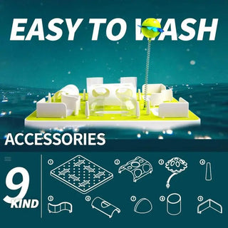 Gioco Animali Domestici Bianco Verde Plastica Mangiatoia Inclusa - INTERIOR DREAM DESIGN