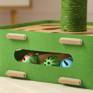 Gioco Interattivo Girasole Tiragraffi Feltro Giallo Verde Gatti Animali Domestici - INTERIOR DREAM DESIGN