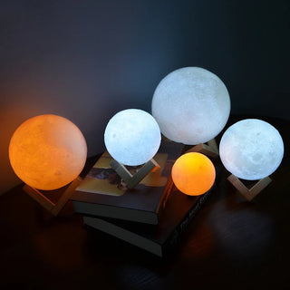 Lampada A Forma Di Luna Con 16 Colori Differenti Con Telecomando Con base In Legno Cavo USB Bella - INTERIOR DREAM DESIGN