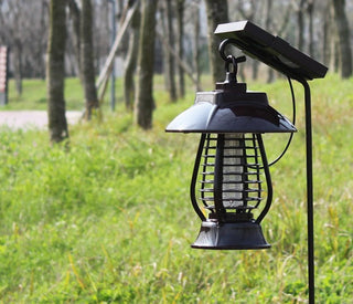 Lampada Antizanzare Solare Giardino Esterno Pannello 24 LED - INTERIOR DREAM DESIGN