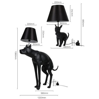 Lampada Artistica Cane Grande Piccolo Led Pratica Salotto Nera Particolare Camera Letto-INTERIOR DREAM DESIGN