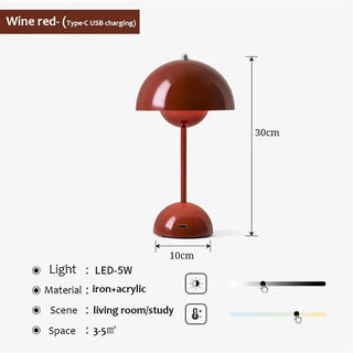 Lampada Da Tavolo Fungo Luce Led Carica USB Lampada Da Scrivania Decorazione Casa-INTERIOR DREAM DESIGN
