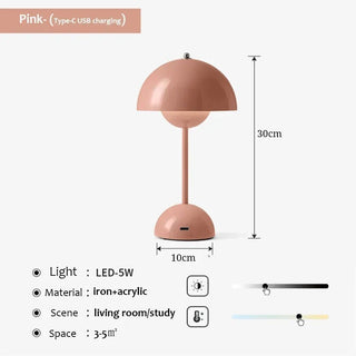 Lampada Da Tavolo Fungo Luce Led Carica USB Lampada Da Scrivania Decorazione Casa-INTERIOR DREAM DESIGN