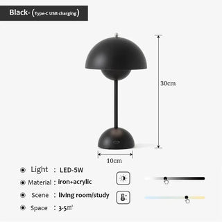 Lampada Da Tavolo Fungo Luce Led Carica USB Lampada Da Scrivania Decorazione Casa-INTERIOR DREAM DESIGN