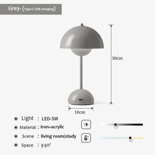 Lampada Da Tavolo Fungo Luce Led Carica USB Lampada Da Scrivania Decorazione Casa-INTERIOR DREAM DESIGN