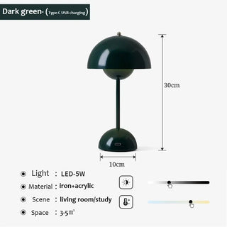 Lampada Da Tavolo Fungo Luce Led Carica USB Lampada Da Scrivania Decorazione Casa-INTERIOR DREAM DESIGN