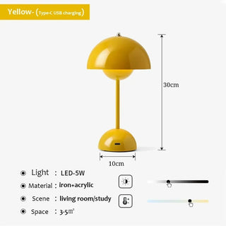 Lampada Da Tavolo Fungo Luce Led Carica USB Lampada Da Scrivania Decorazione Casa-INTERIOR DREAM DESIGN