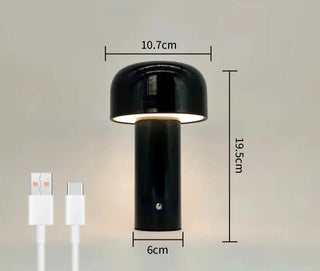 Lampada Elegante Design Fungo LED Ricarica USB Decorativa Comodino Accessori Arredamento Casa - INTERIOR DREAM DESIGN