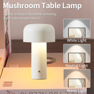 Lampada Elegante Design Fungo LED Ricarica USB Decorativa Comodino Accessori Arredamento Casa - INTERIOR DREAM DESIGN