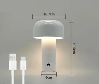 Lampada Elegante Design Fungo LED Ricarica USB Decorativa Comodino Accessori Arredamento Casa - INTERIOR DREAM DESIGN