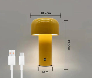 Lampada Elegante Design Fungo LED Ricarica USB Decorativa Comodino Accessori Arredamento Casa - INTERIOR DREAM DESIGN