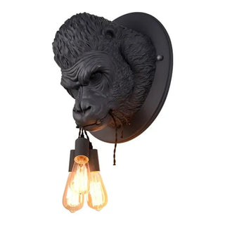 Lampada Muro Gorilla Animali Bianco Nero Luce Calda Fredda Decorazioni Casa Luminoso-INTERIOR DREAM DESIGN