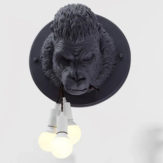 Lampada Muro Gorilla Animali Bianco Nero Luce Calda Fredda Decorazioni Casa Luminoso-INTERIOR DREAM DESIGN