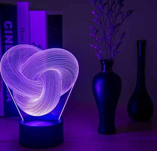 Lampada Notturna 3D LED Twist Astratta Touch Colorata Acrilico - INTERIOR DREAM DESIGN