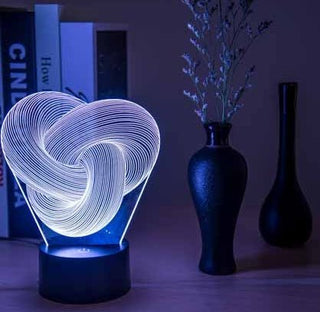 Lampada Notturna 3D LED Twist Astratta Touch Colorata Acrilico - INTERIOR DREAM DESIGN
