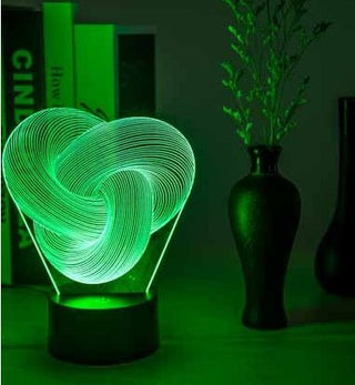 Lampada Notturna 3D LED Twist Astratta Touch Colorata Acrilico - INTERIOR DREAM DESIGN
