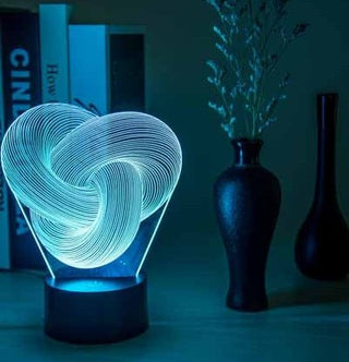 Lampada Notturna 3D LED Twist Astratta Touch Colorata Acrilico - INTERIOR DREAM DESIGN