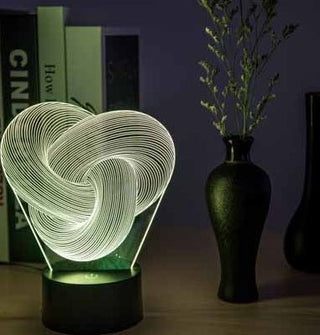 Lampada Notturna 3D LED Twist Astratta Touch Colorata Acrilico - INTERIOR DREAM DESIGN