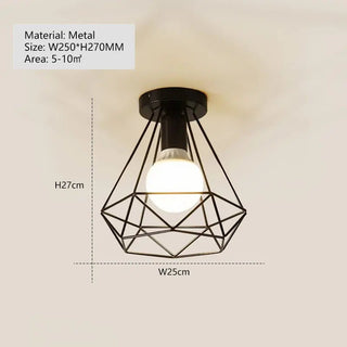 Lampada Plafoniera Soffitto Nero Diversi Modelli Metallo Interruttore Accessori Arredamento Casa Illuminazione Decorazione - INTERIOR DREAM DESIGN