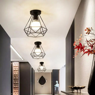 Lampada Plafoniera Soffitto Nero Diversi Modelli Metallo Interruttore Accessori Arredamento Casa Illuminazione Decorazione - INTERIOR DREAM DESIGN