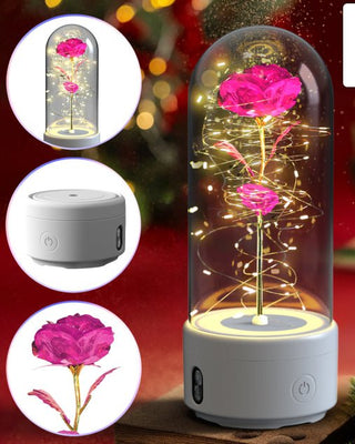 Lampada Rosa LED Campana Vetro Speaker Bluetooth - INTERIOR DREAM DESIGN