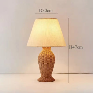 Lampada Salotto LED Vimine Legno Vintage Retro Particolare Design Elegante-INTERIOR DREAM DESIGN