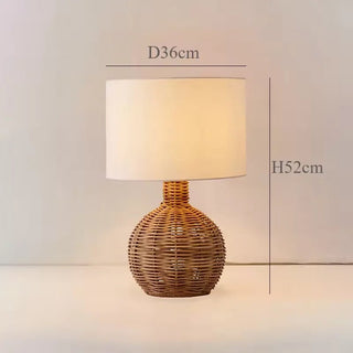 Lampada Salotto LED Vimine Legno Vintage Retro Particolare Design Elegante-INTERIOR DREAM DESIGN