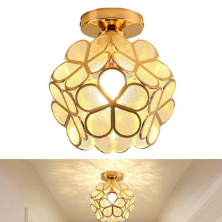 Lampadario Soffitto Design Floreale Oro Rosa Decorazione Camera Design Moderno Elegante - INTERIOR DREAM DESIGN