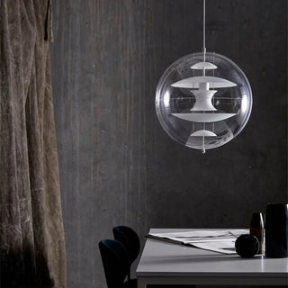 Lampadario Soffitto Forma Rotonda Sfera Trasparente Diversi Colori Interni Emissione Luce Arredamento Industriale-INTERIOR DREAM DESIGN