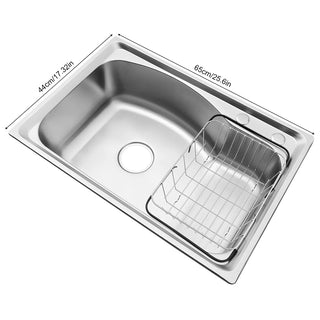 Lavandino Cucina Acciaio Inossidabile Diametro Scarico 110mm Include Vasca Colore Argento Silver Resistente Accessori Cucina Arredamento - INTERIOR DREAM DESIGN