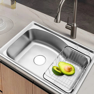 Lavandino Cucina Acciaio Inossidabile Diametro Scarico 110mm Include Vasca Colore Argento Silver Resistente Accessori Cucina Arredamento - INTERIOR DREAM DESIGN