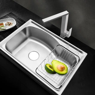 Lavandino Cucina Acciaio Inossidabile Diametro Scarico 110mm Include Vasca Colore Argento Silver Resistente Accessori Cucina Arredamento - INTERIOR DREAM DESIGN