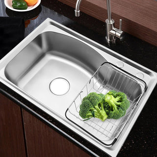 Lavandino Cucina Acciaio Inossidabile Diametro Scarico 110mm Include Vasca Colore Argento Silver Resistente Accessori Cucina Arredamento - INTERIOR DREAM DESIGN