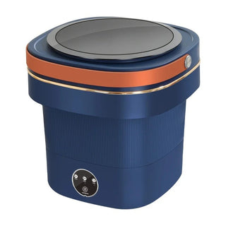 Lavatrice Portatile Pieghevole Colore Blu Utile Viaggio Elettrodomestico Diverse Modalità-INTERIOR DREAM DESIGN