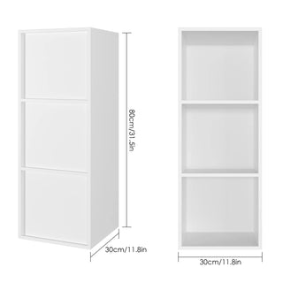 Libreria 3 Ripiani Colore Marrone Chiaro Bianco Materiale Legno Arredamento Decorazione Casa Libri-INTERIOR DREAM DESIGN