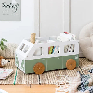 Libreria Camera Bambini Forma Camion Organizzazione Libri Legno Casa-INTERIOR DREAM DESIGN