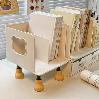 Libreria Da Scrivania Con Piedi E Senza Piedi Due Modelli Piedi Verdi E Gialli Libreria Beige Adatta A Bambini - INTERIOR DREAM DESIGN