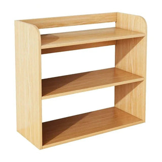 Libreria Diversi Colori Legno Panna Marrone Chiaro Scuro 3 Ripiani Arredamento Salotto Libri Casa - INTERIOR DREAM DESIGN