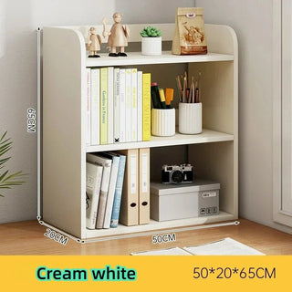 Libreria Diversi Colori Legno Panna Marrone Chiaro Scuro 3 Ripiani Arredamento Salotto Libri Casa - INTERIOR DREAM DESIGN