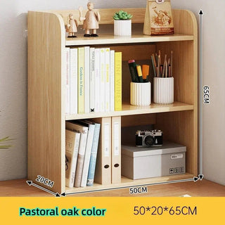 Libreria Diversi Colori Legno Panna Marrone Chiaro Scuro 3 Ripiani Arredamento Salotto Libri Casa - INTERIOR DREAM DESIGN