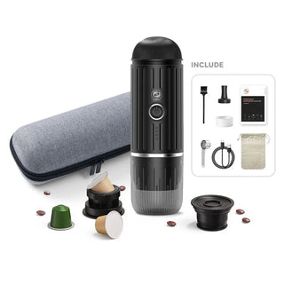 Macchina Caffè Portatile Polvere Capsule Compatibile Ricaricabile USB Capacità Massima 2 Tazze Include Accessori Custodia - INTERIOR DREAM DESIGN