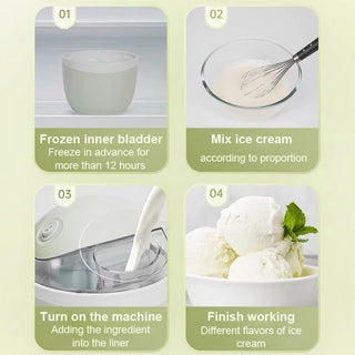 Macchina Gelato Capacità 1 Litro Colore Verde Chiaro Gelatiera Elettrodomestici Casa Cucina-INTERIOR DREAM DESIGN