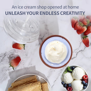 Macchina Gelato Forma Gelato Bianco Marrone Design Innovativo Capacità 450ml Elettrodomestici Cucina-INTERIOR DREAM DESIGN